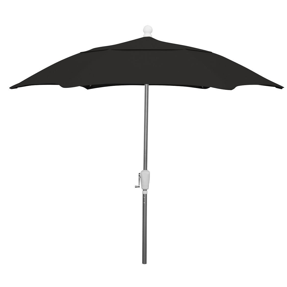FiberBuilt 7.5 Ft Aluminum Market Patio Umbrella With Crank Lift - Black thumbnail