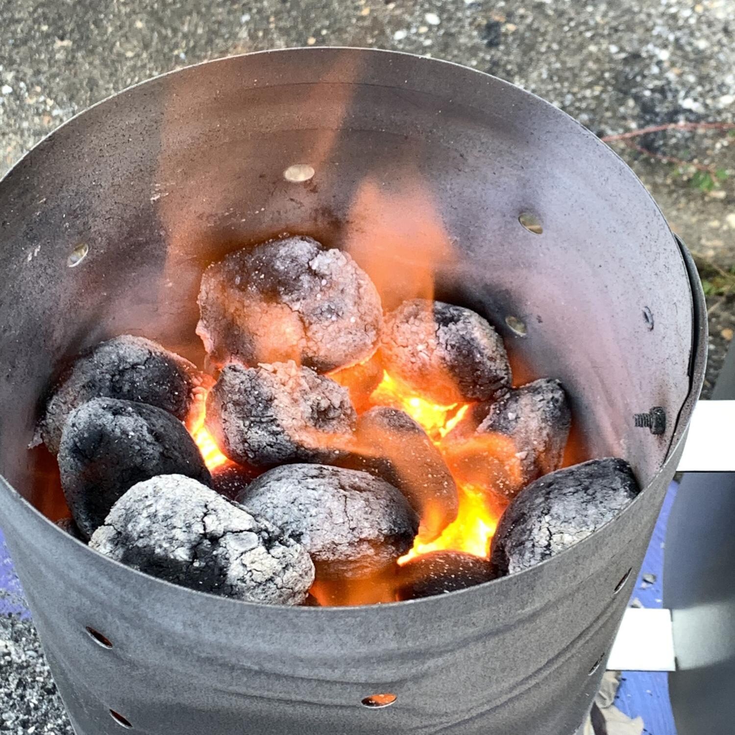 Bayou Classic Natural Charcoal Briquets 16-Pound Bag - 500-416 - Burning Briquettes thumbnail