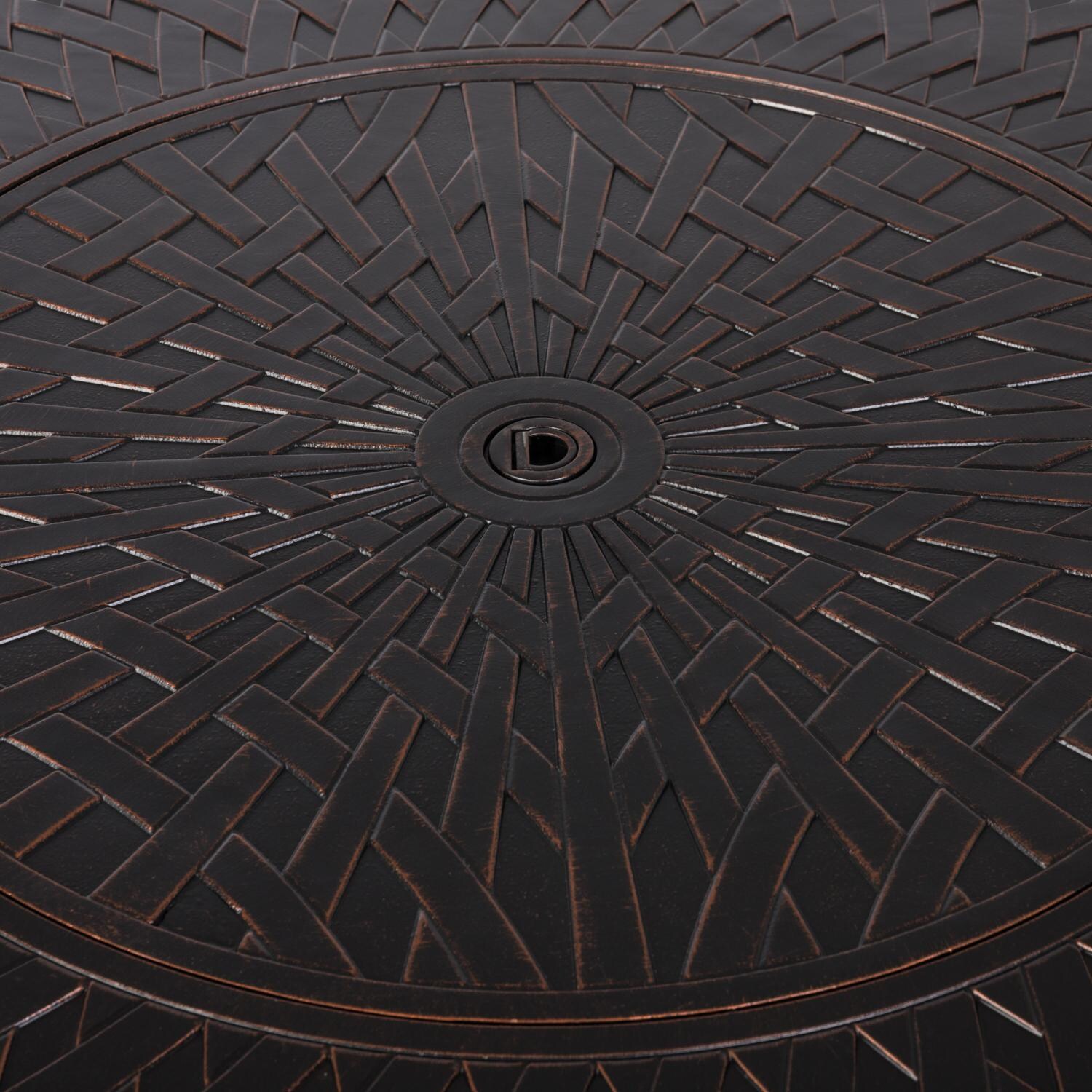 Ultimate Patio 62695 Palm Way 42-Inch Round Aluminum Round Propane Gas Fire Pit - Detail thumbnail