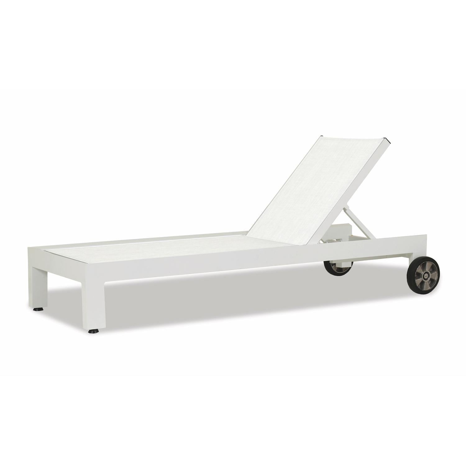Sunset West Newport Aluminum Chaise Lounge in Frost/Frost by - SW4801-9