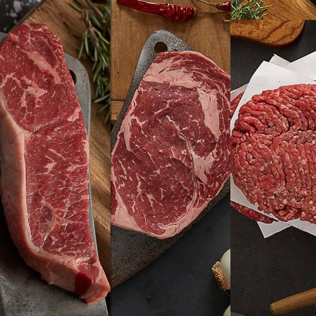 USDA Organic Black Angus Beef - The USDA Organic Grass-Fed Steaks & Burgers Package by Rastellis