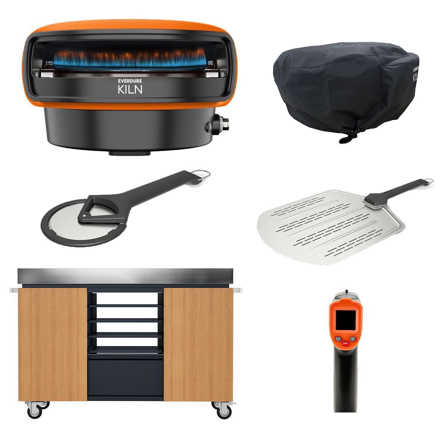 Everdure Kiln 2 Burner Natural Gas Pizza Oven - PIZZA EXPERT Bundle  - Terracotta - EKILN2TUSNG