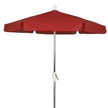 FiberBuilt 7.5 Ft. Aluminum Market Patio Umbrella With Crank Lift - Red image