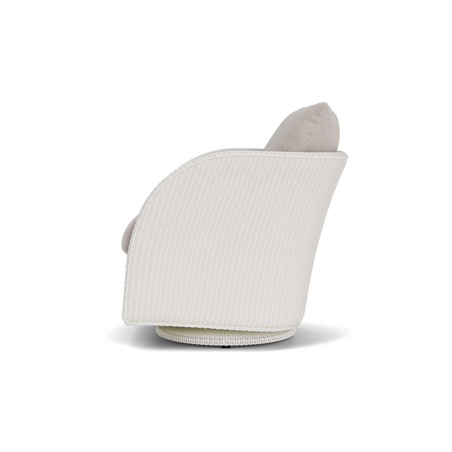 Lloyd Flanders Essence Swivel Glider Lounge Chair W/Remy Cloud Fabric - Matte White Finish - Side thumbnail
