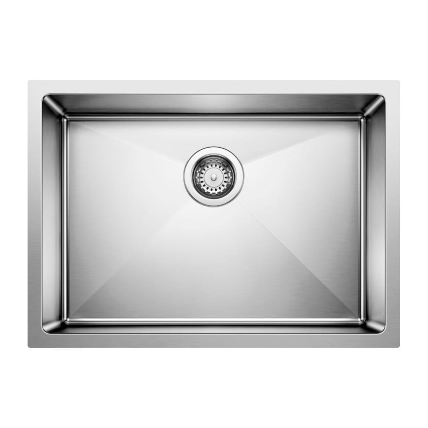 Blanco 524752 Cuvee 25 X 18 Inch Undermount Sink - Stainless Steel - White Background thumbnail