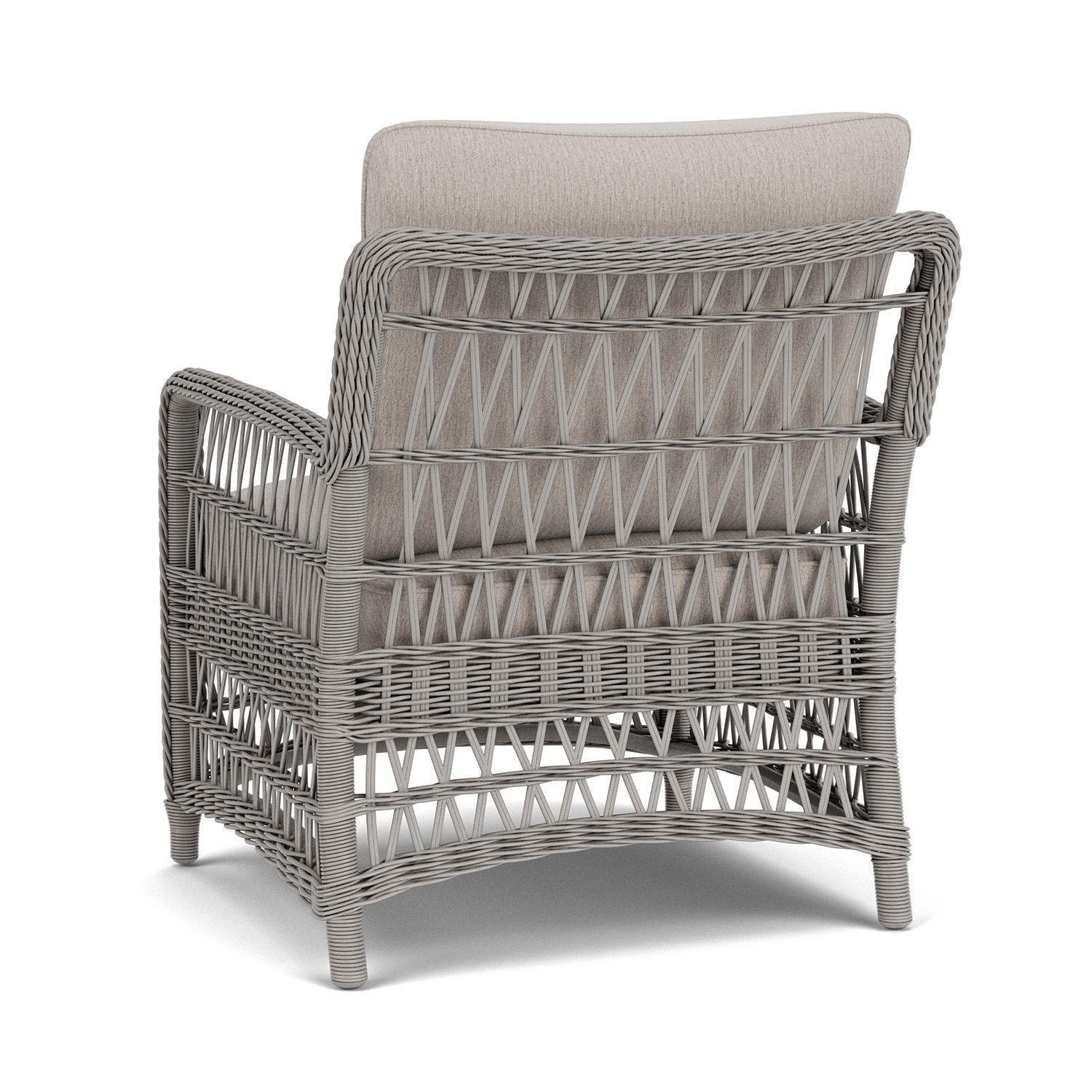 Lloyd Flanders Mackinac Lounge Chair in Putty Finish with Remy Cloud Fabric - Rear Left thumbnail
