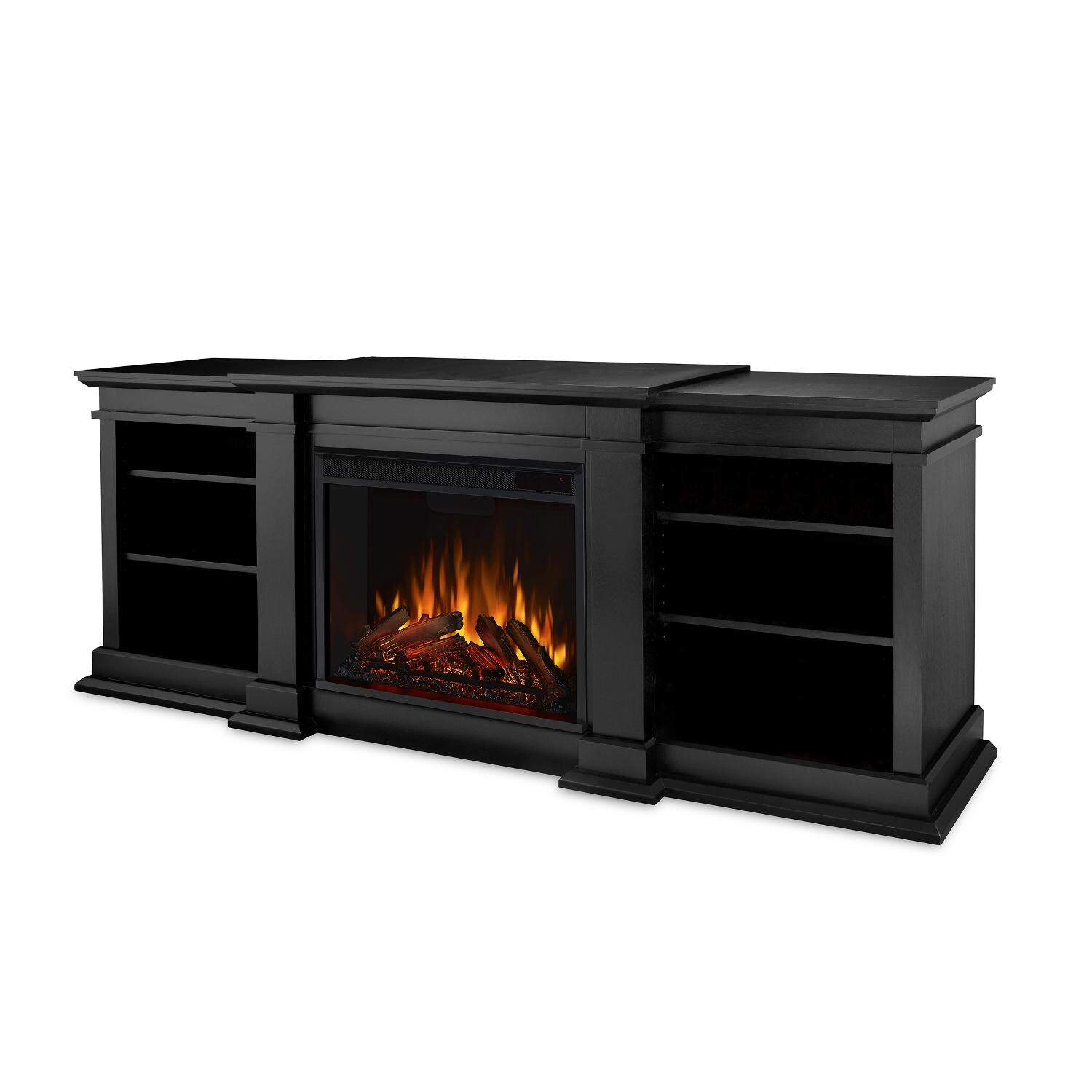 Real Flame - G1200E-B - Fresno 71-Inch Electric Fireplace Entertainment Center - Black - Front thumbnail