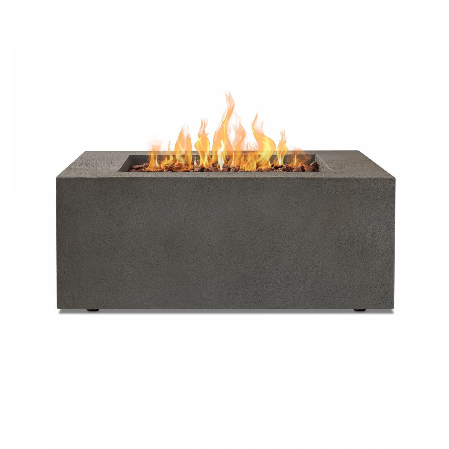 Lakeview Outdoor Designs SC-9720LP-GLG Villa Flora 36-Inch Square Propane Gas Fire Pit Table - Glacier Gray - Side View thumbnail