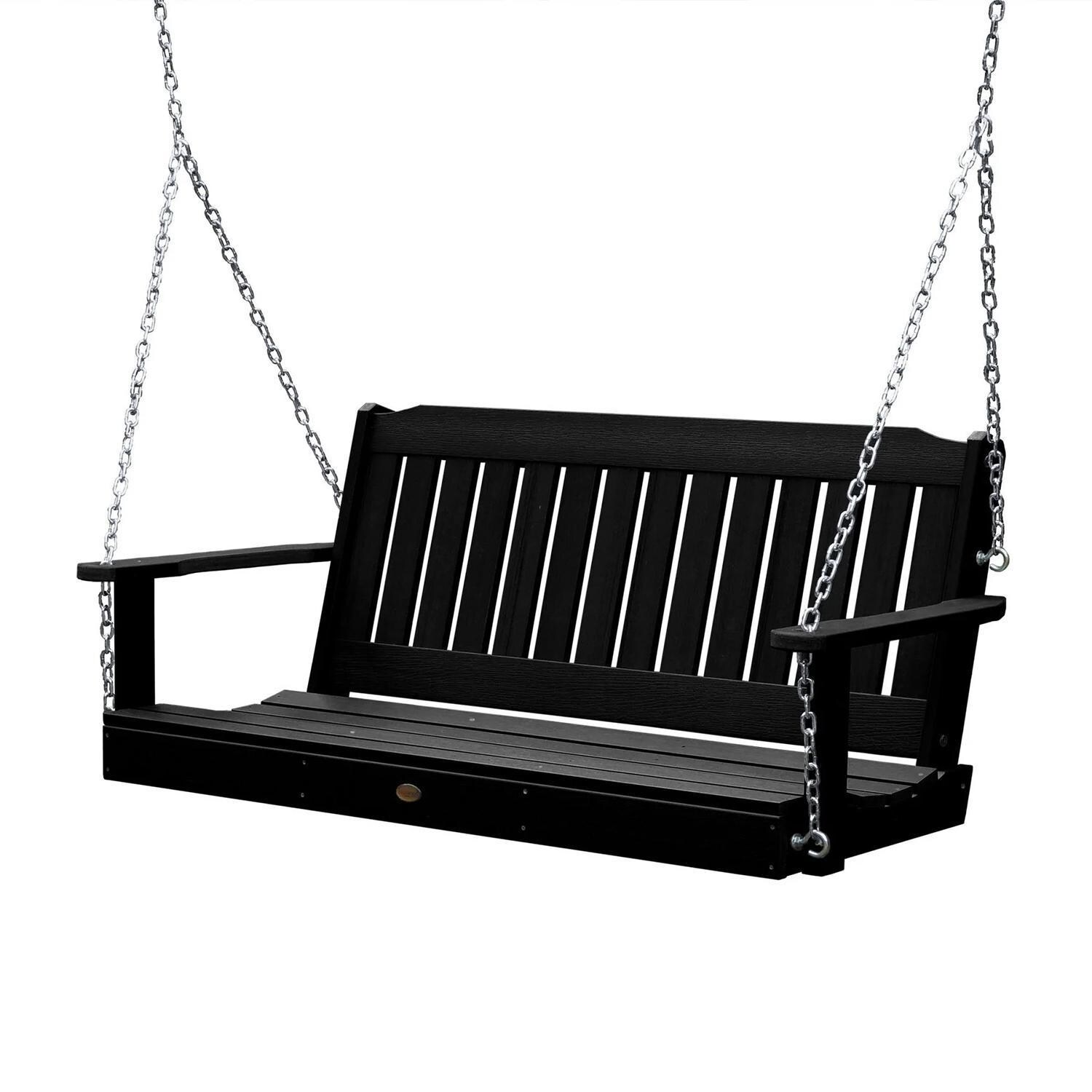 Lakeview Hart Lane Porch Swing - 5ft - Black - White Background thumbnail