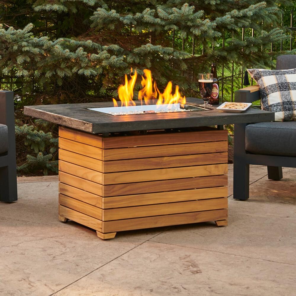 The Outdoor GreatRoom Company Darien DAR-1224-EBG-K 44-Inch Rectangular Propane Gas Fire Pit Table with Everblend Top and 24-Inch Crystal Fire Burner thumbnail