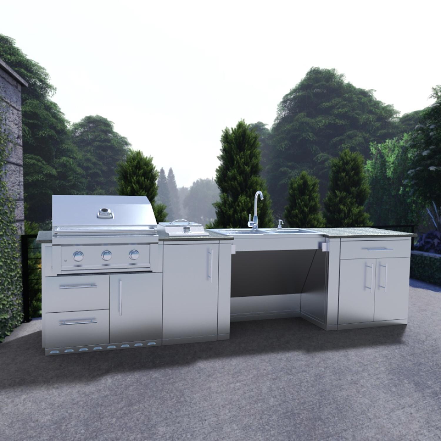 Sunstone Grills SCPCABANA-NG CABANA 10 Ft 8 In ADA Compliant Grill Island Package in Natural Gas - 3D Rendering - Lifestyle thumbnail