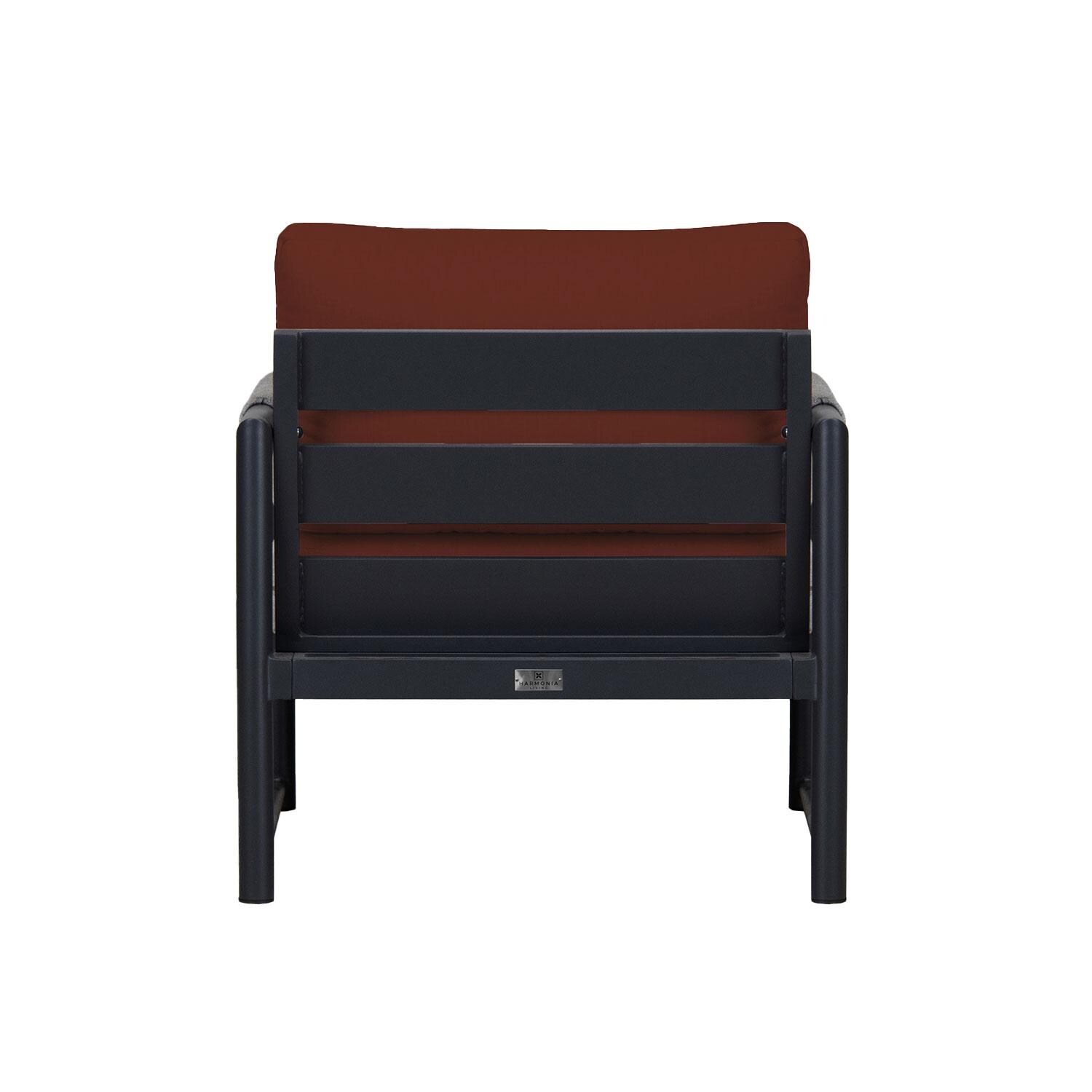 Lakeview AVEBAY-BK-CO-CC-HN Avenue Bay Black/Carbon Club Chair - Canvas Henna - Rear View - White Background thumbnail