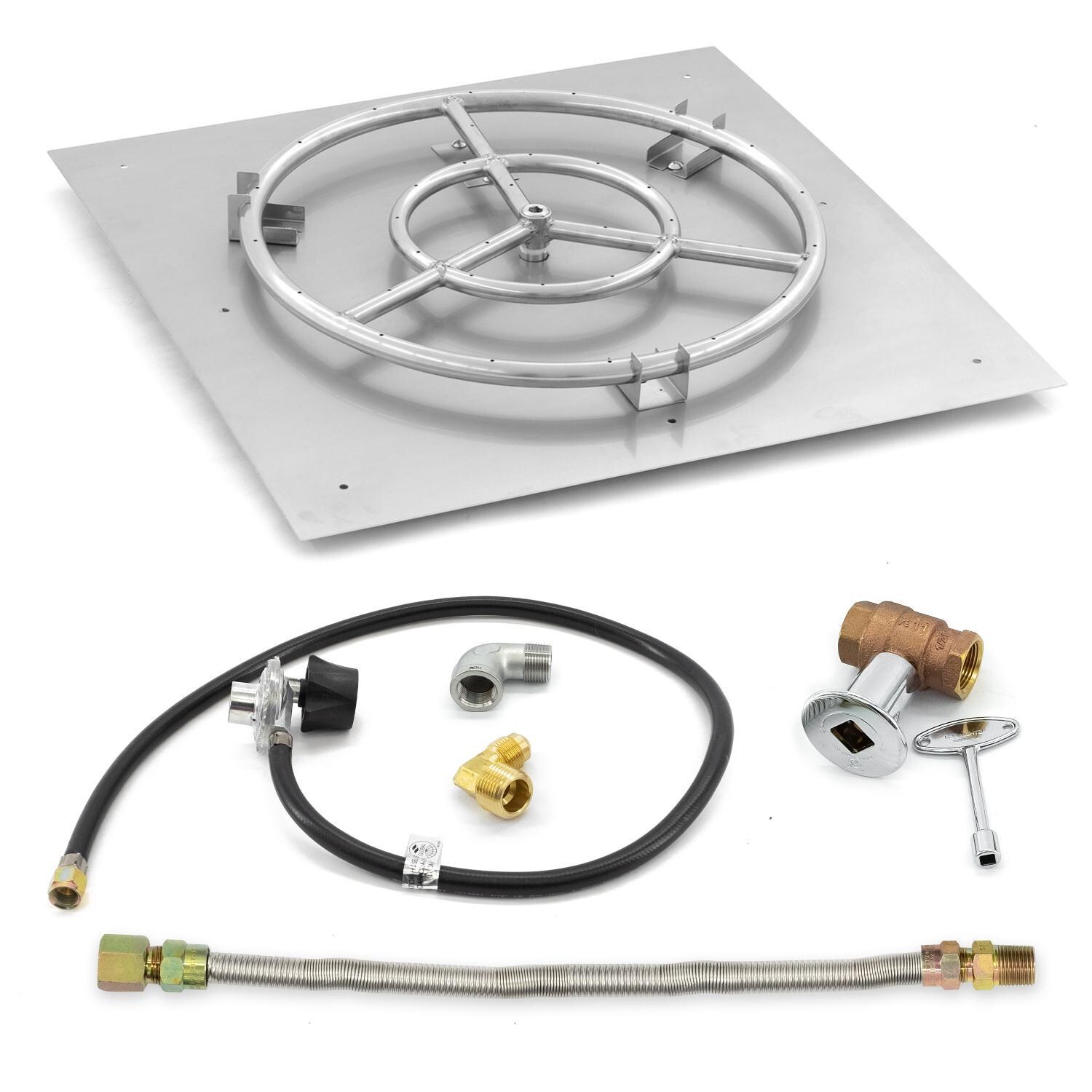 BBQGuys Signature 24-Inch Square Flat Pan W/ 18-Inch Propane Ring Burner & Connection Kit image