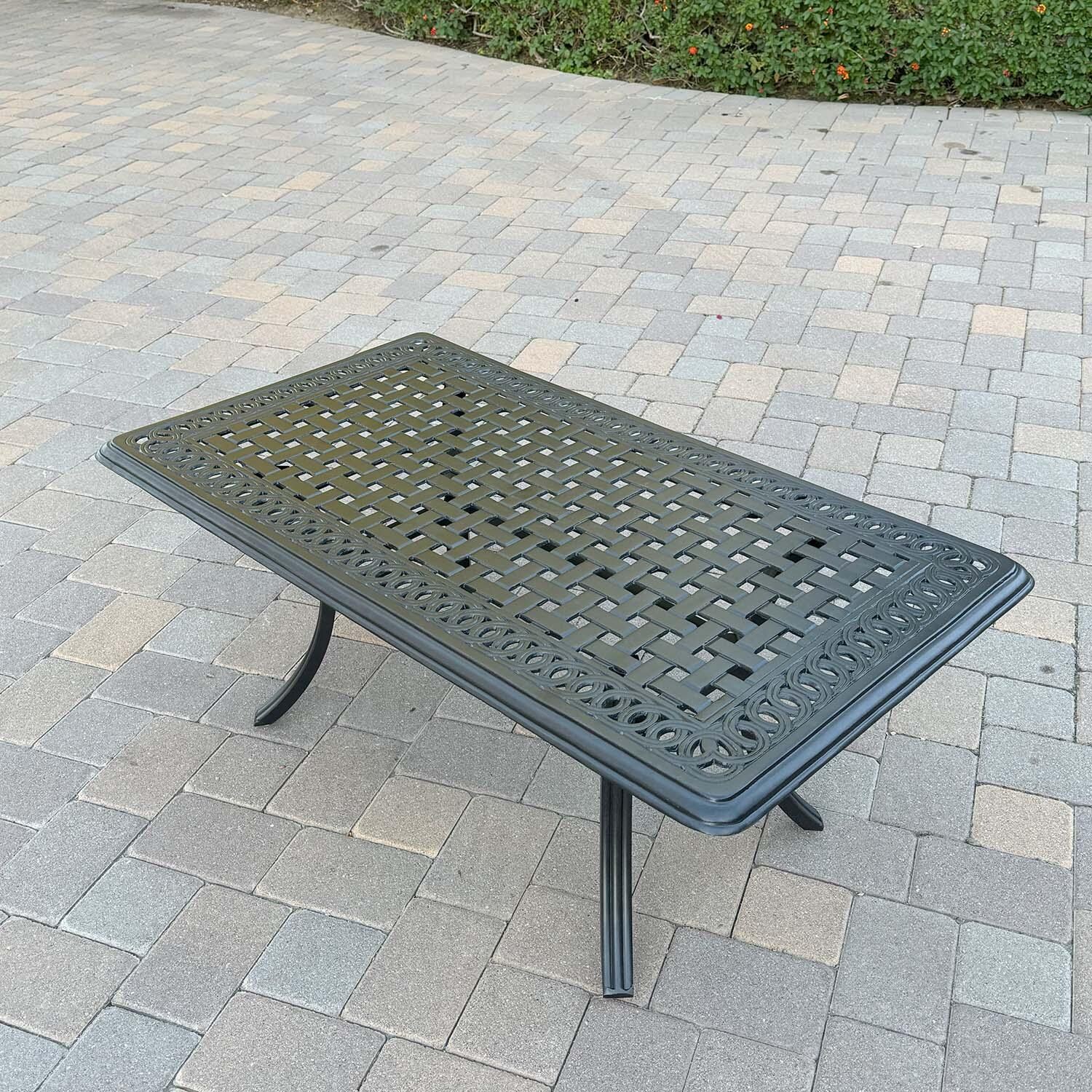 Santa Anita 4 Pc Cast Aluminum Seating Set in Antique Bronze/Sesame by Darlee - Coffee Table - Lifestyle thumbnail