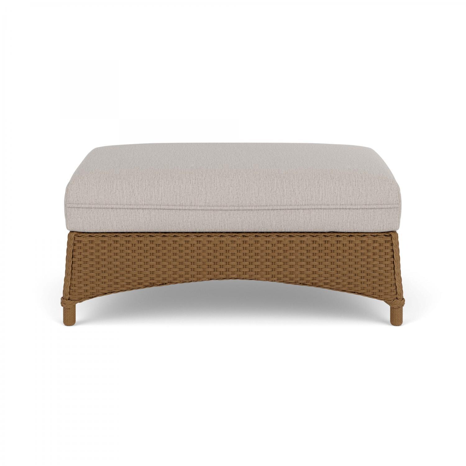 Lloyd Flanders Mandalay Large Ottoman in Hickory Finish with Remy Cloud fabric - Back thumbnail