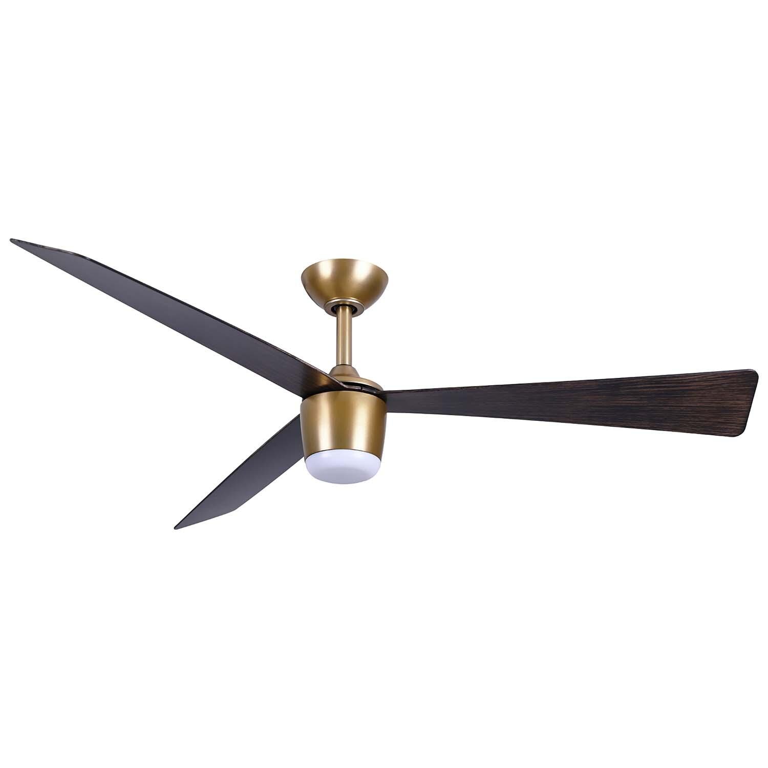 52-in Elavan Fan in Legacy Brass w/ Dark Oak Blades by Minka-Aire - F744L-LBR/DO