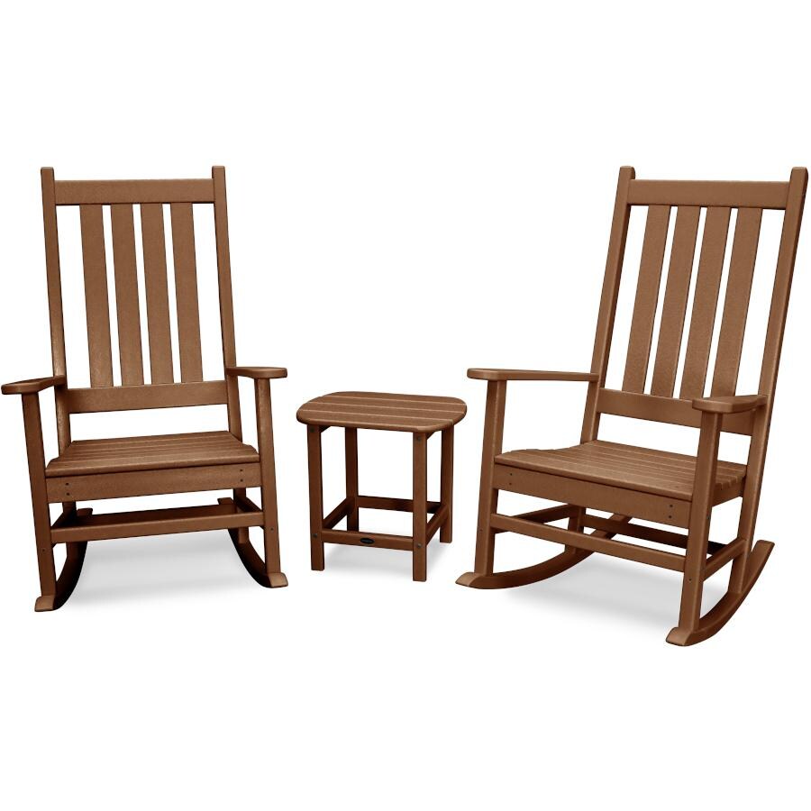 POLYWOOD Vineyard 3-Piece Rocking Set in Teak : BBQGuys