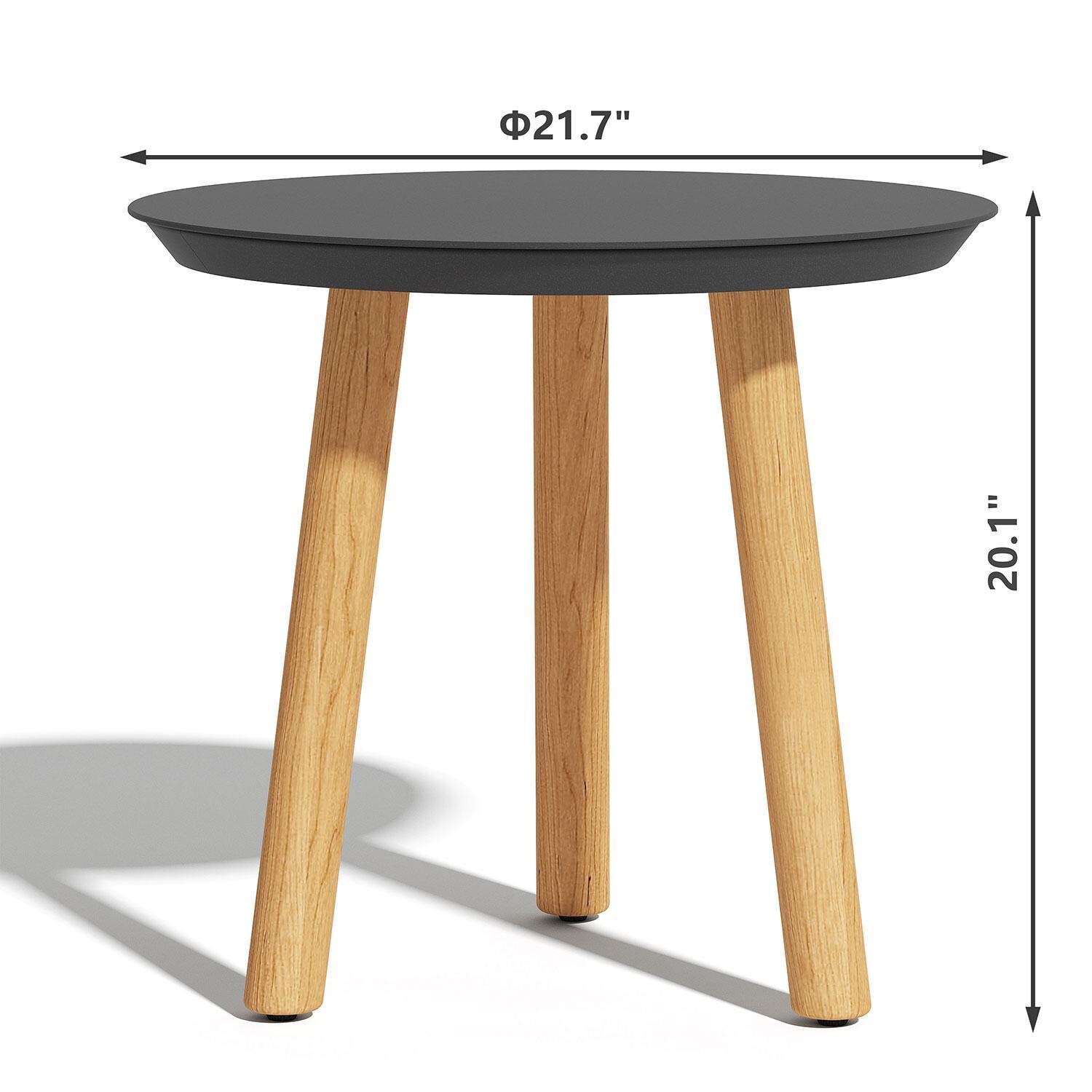 Madison Bay 20 Inch Aluminum Outdoor Side Table by Lakeview Outdoor Designs - Dimensions - Dimensional thumbnail