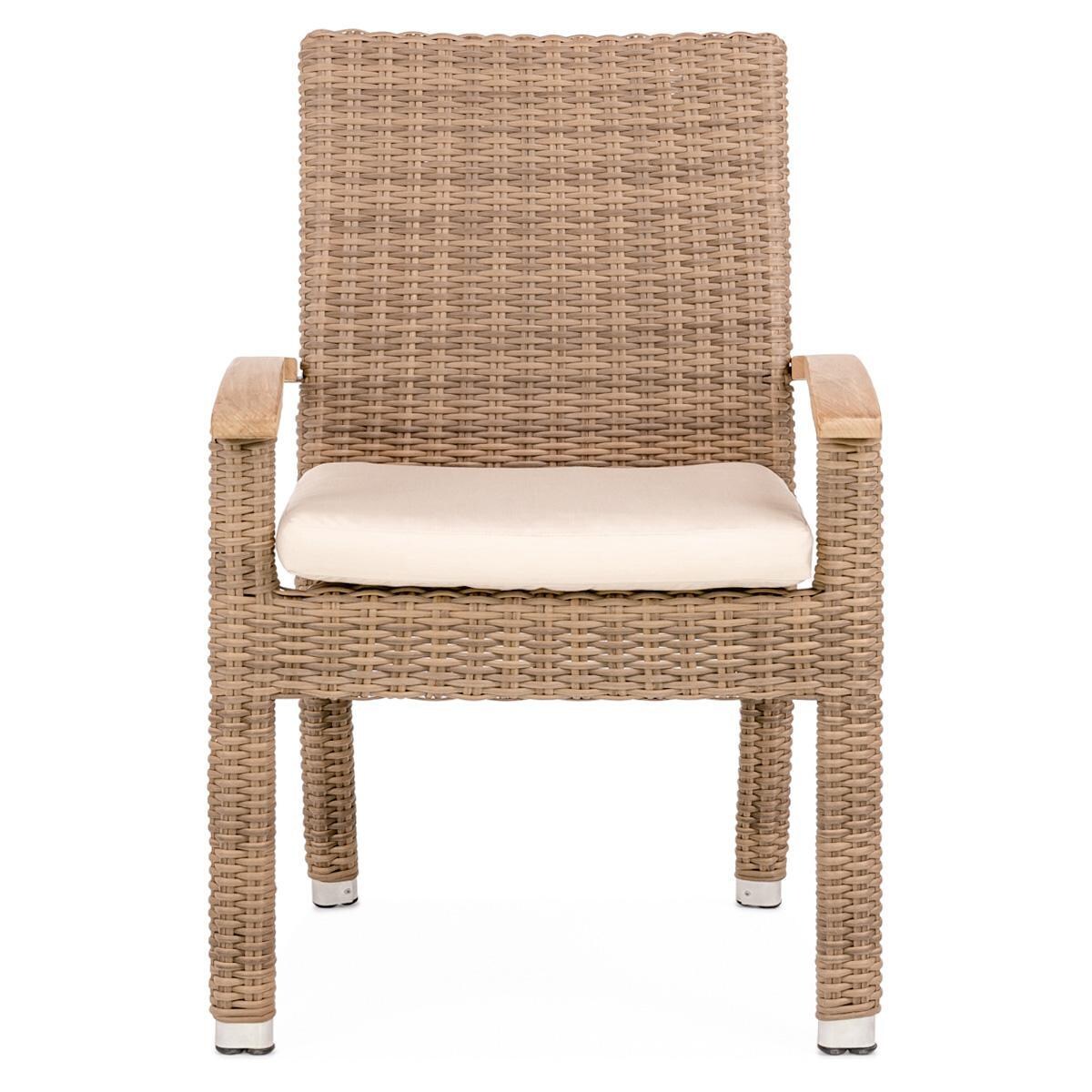 Teak + Table Havana Arm Chair in Stacking - White Background thumbnail