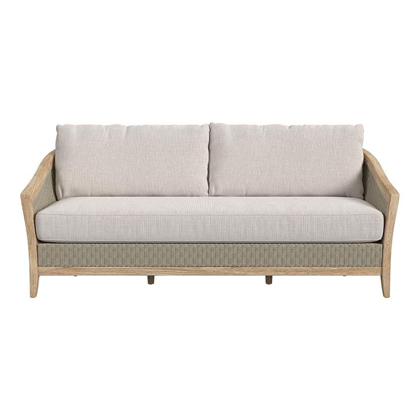 Cambria Teak Sofa in Light Wood/Canvas Canvas by Sunset West - Front - White Background thumbnail