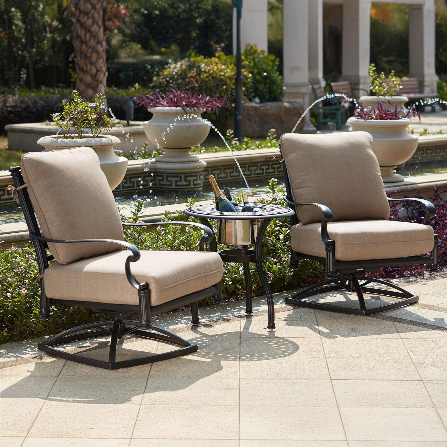 Darlee B/201016-3-2 Santa Barbara 2 Piece Cast Aluminum Patio Swivel Rocker Club Chair Set - Lifestyle thumbnail