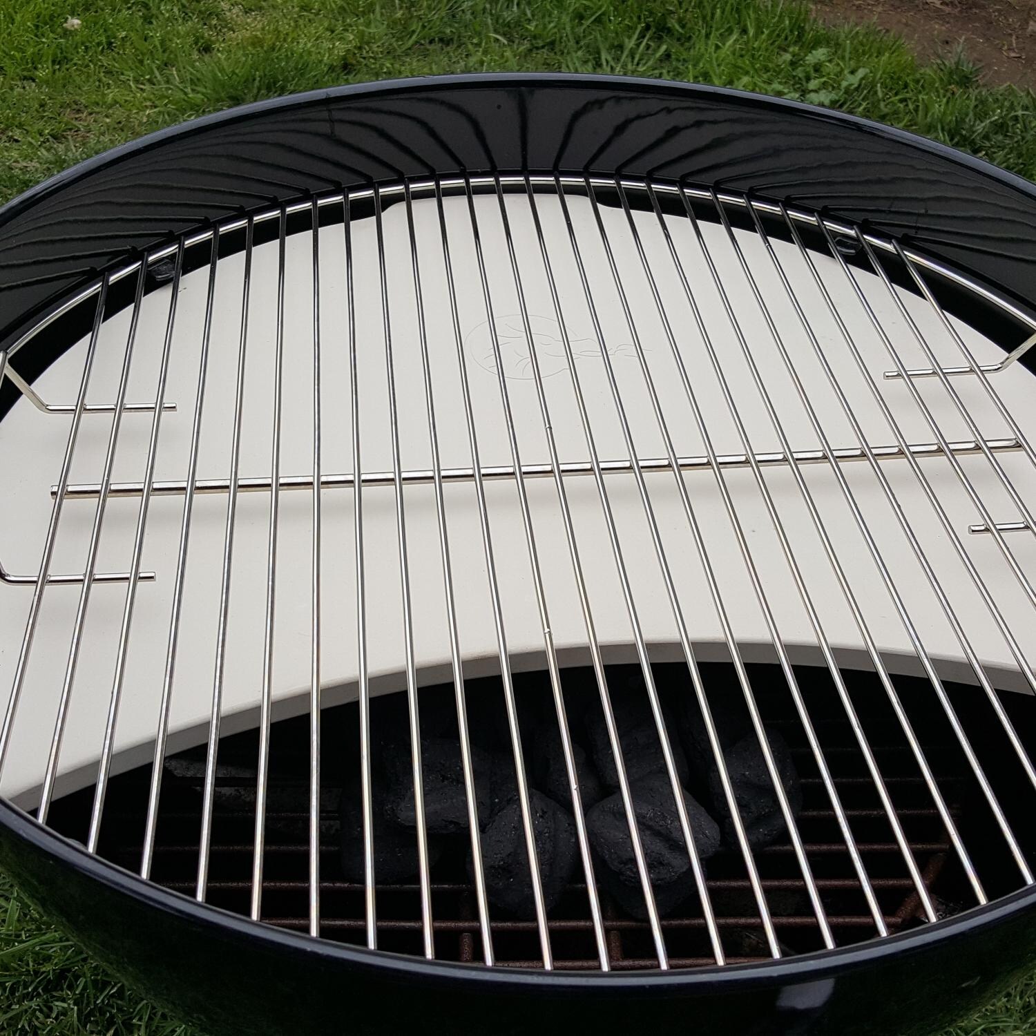 BBQ Dragon BBQD160 Heat-Deflecting Cooking and Smoking Stone for 22-Inch Kettle Grills - Installed Under Grate thumbnail