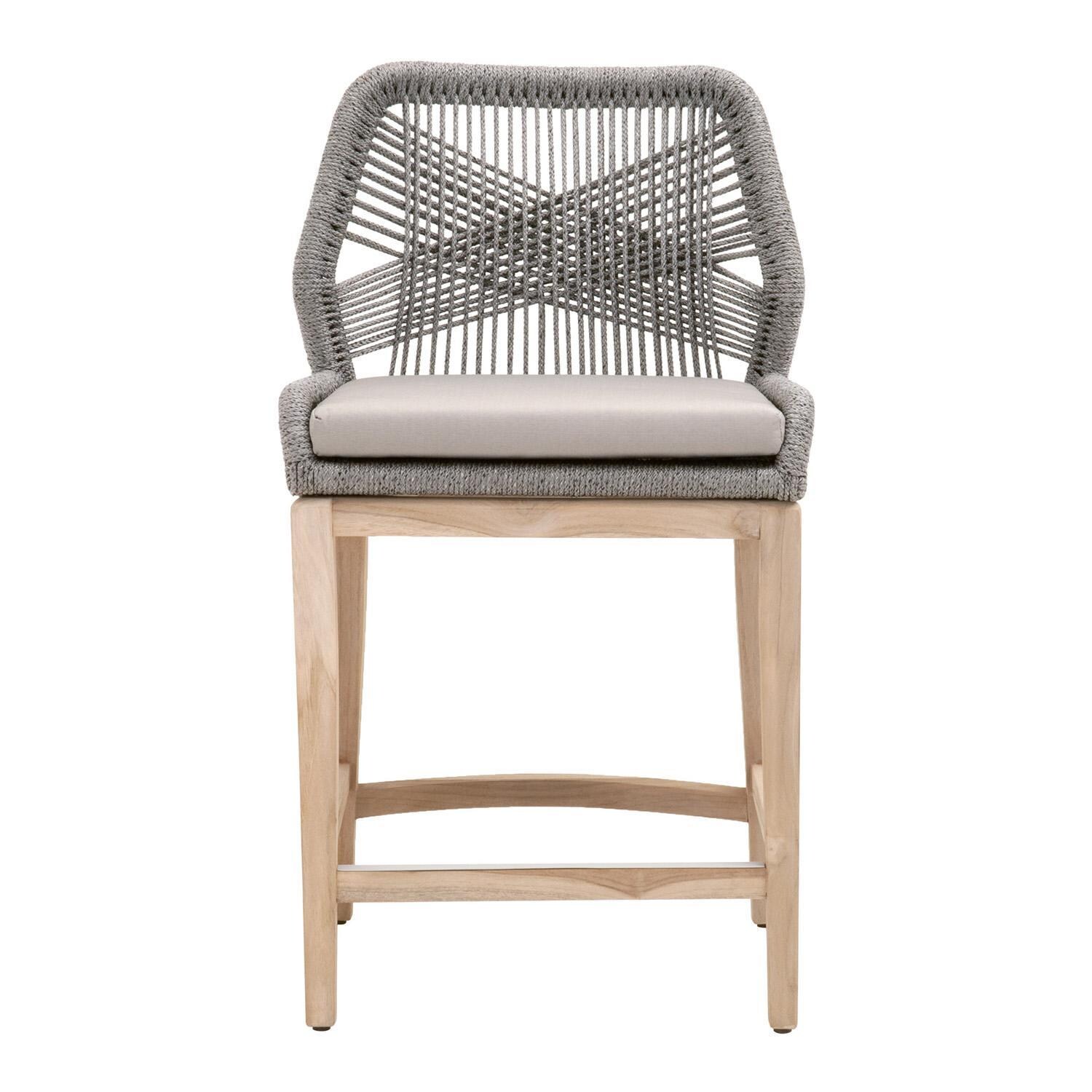 Lakeview Peninsula Way Woven Rope Counter Bar Stool in Platinum thumbnail