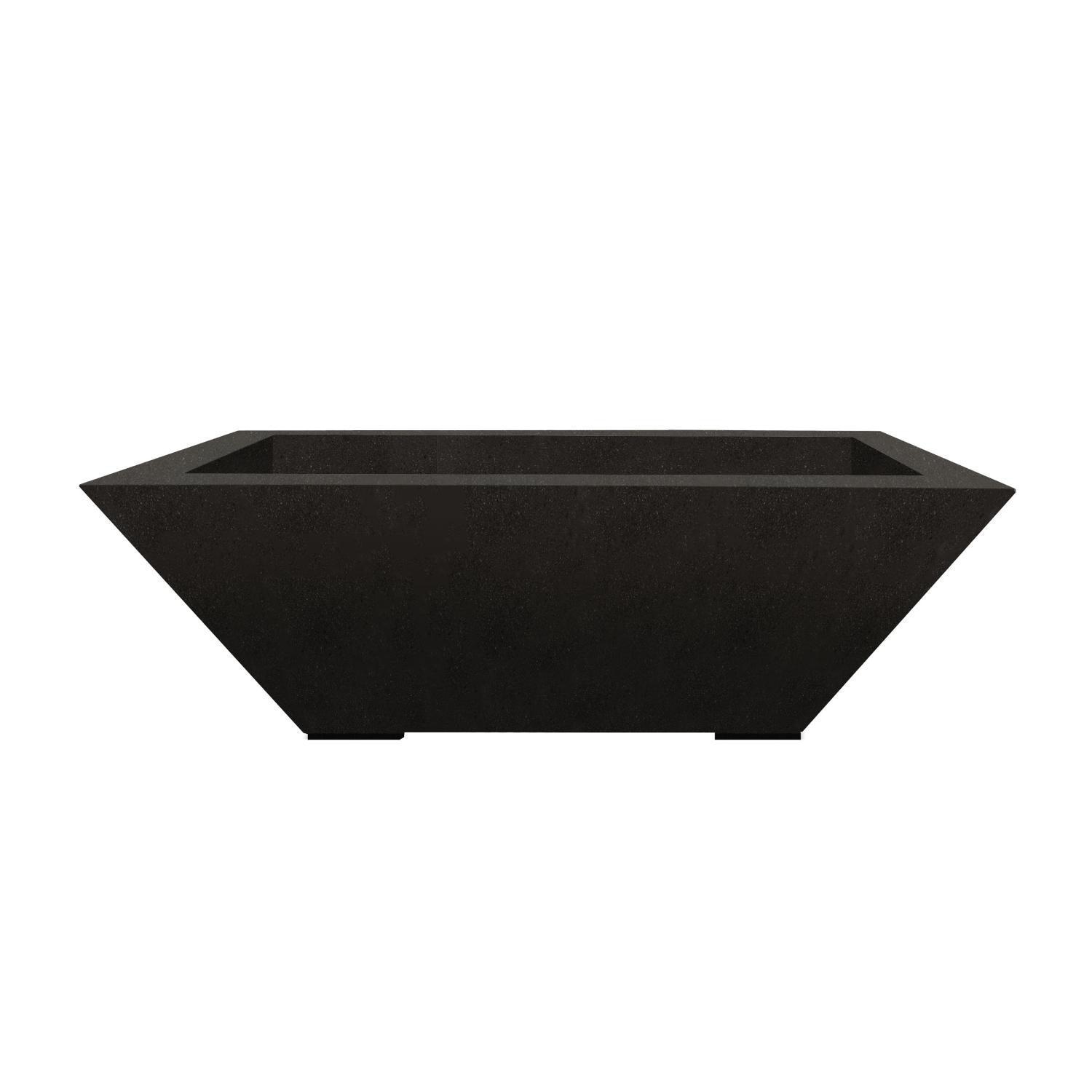 Lombard Pedestal 29-in Square GFRC Natural Gas Fire Pit in Ebony by Prism Hardscapes