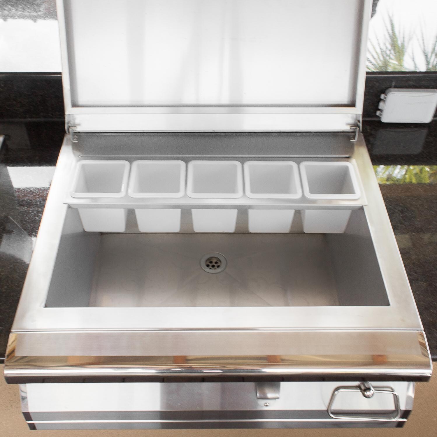 PGS 27-Inch Built-In Beverage Center - Top View With Lid Open thumbnail