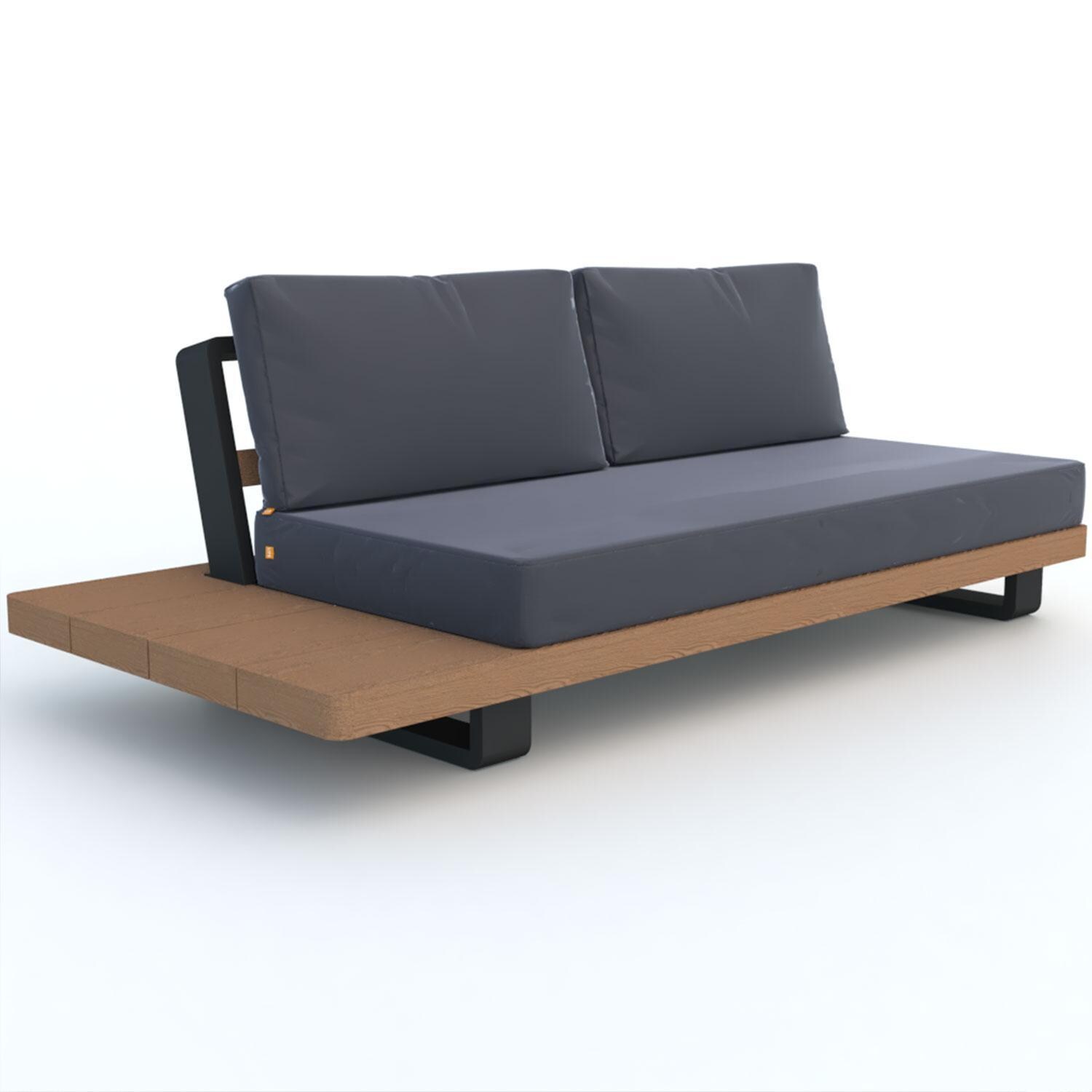 Fitz Roy 4 Pc Aluminum/Teak Sectional Seating Corner Set in Lava By KETTLER - Left Corner - White Background thumbnail