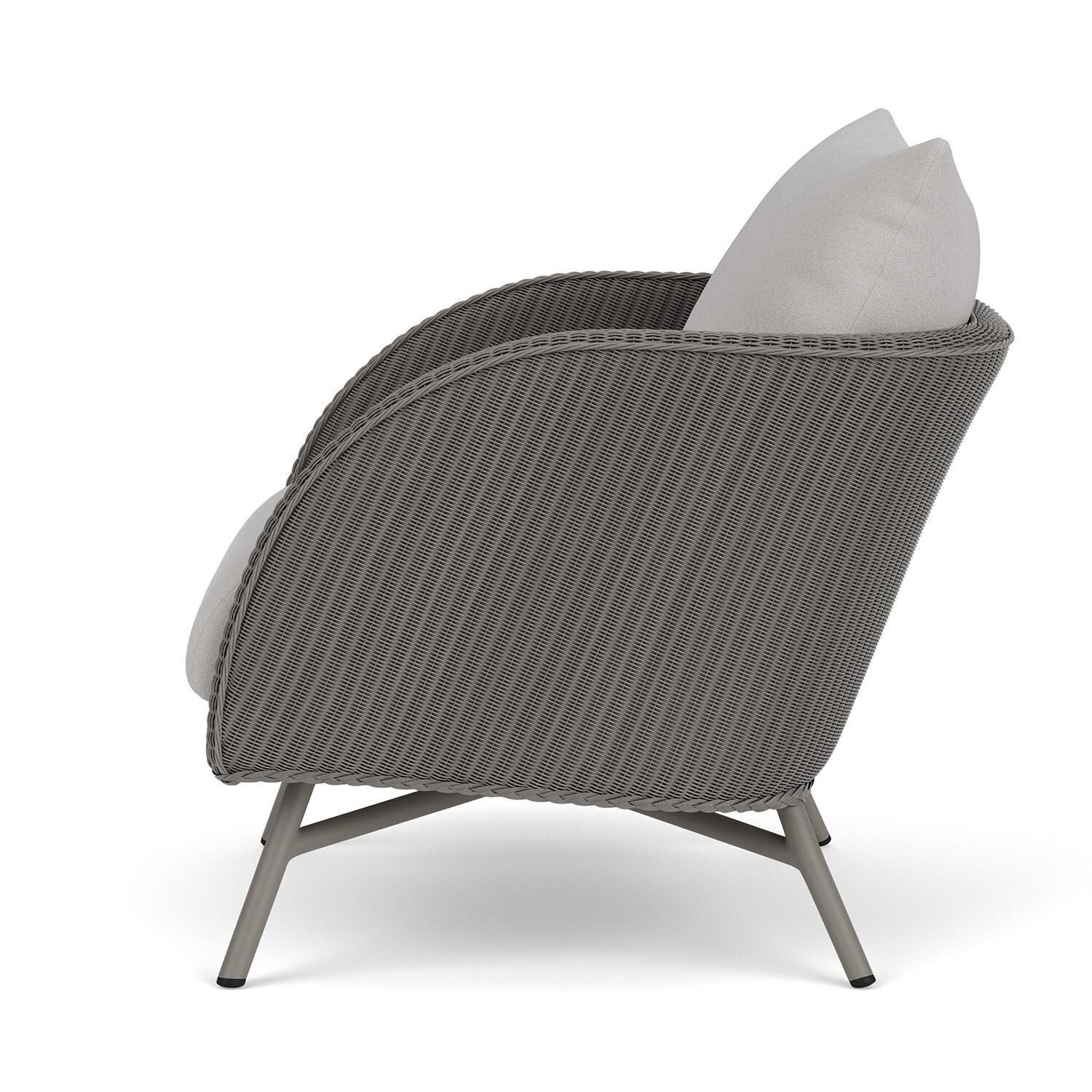 Lloyd Flanders Essence Lounge Chair W/Tundra Dove Fabric - Pewter Finish - Side thumbnail