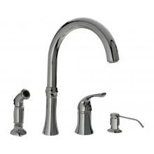 SIR Faucets Wide Spread Hot/Cold Faucet With Soap Dispenser & Spray - Chrome image