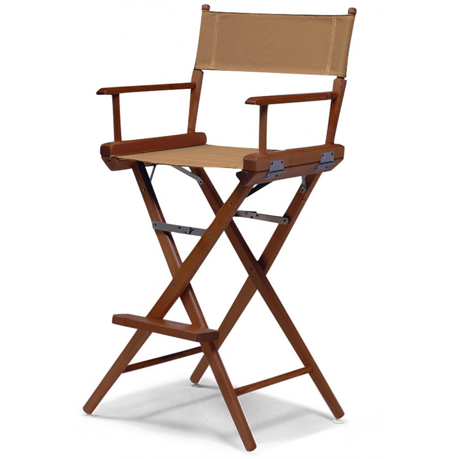 World Famous Bar Height Director Chair By Telescope Casual - Walnut/Stucco