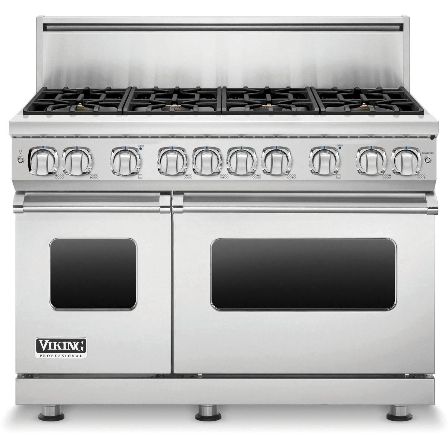Viking Professional 7 Series 48-Inch 8-Burner Propane Gas Range - Stainless Steel - VGR7488BSSLP - With Backguard thumbnail