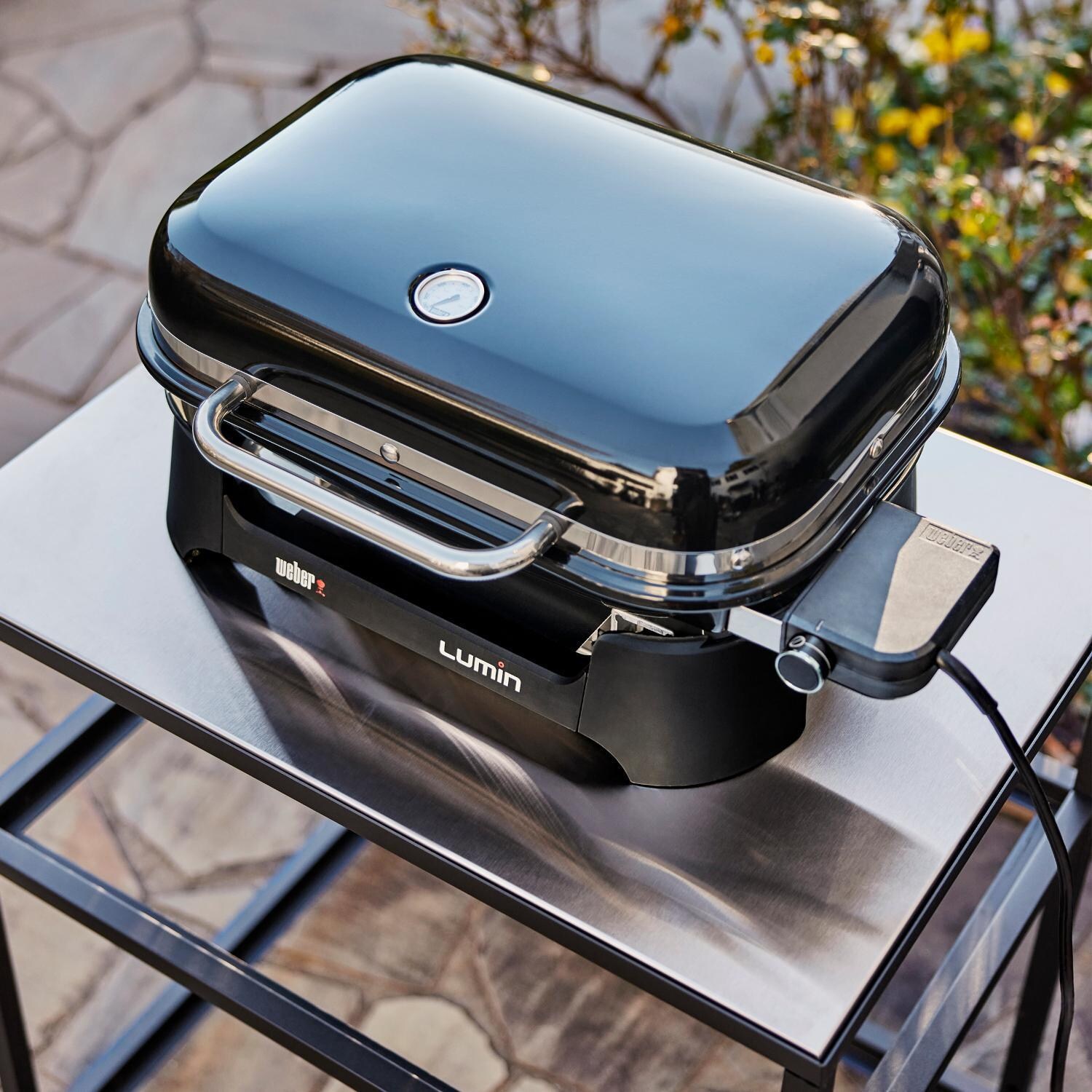 Weber 92010901 Black Lumin Portable 1560 Watt Electric Grill - Overhead View - Lifestyle thumbnail