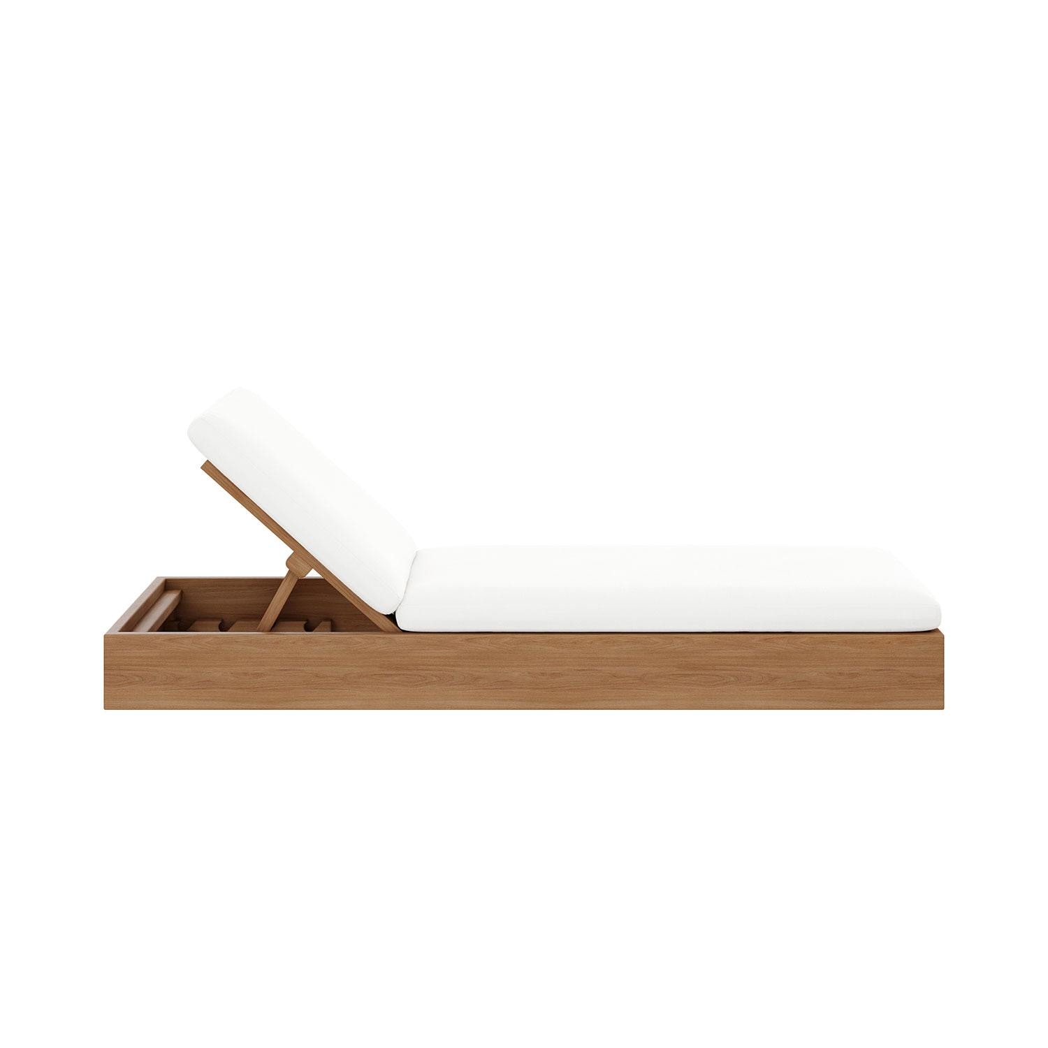 Bellawood Teak Chaise Lounge in Natural by Lakeview Outdoor Designs - Angled - White Background thumbnail