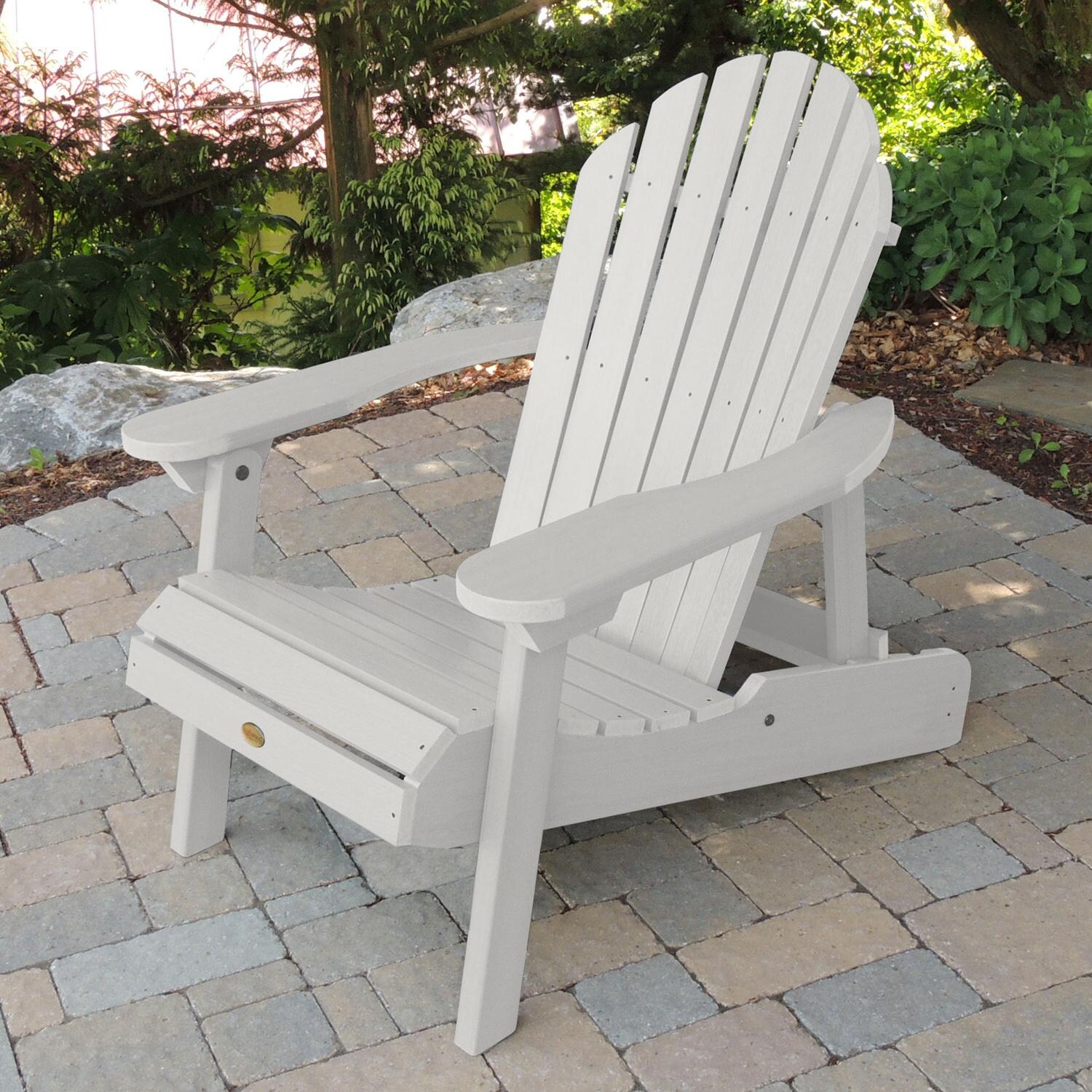 Dream Bay Recycled Plastic Folding & Reclining Adirondack Chair in White by Lakeview Outdoor Designs