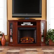 Southern Enterprises Claremont 48-Inch Electric Fireplace Corner Convertible Media Console - Cherry - FE9310 image