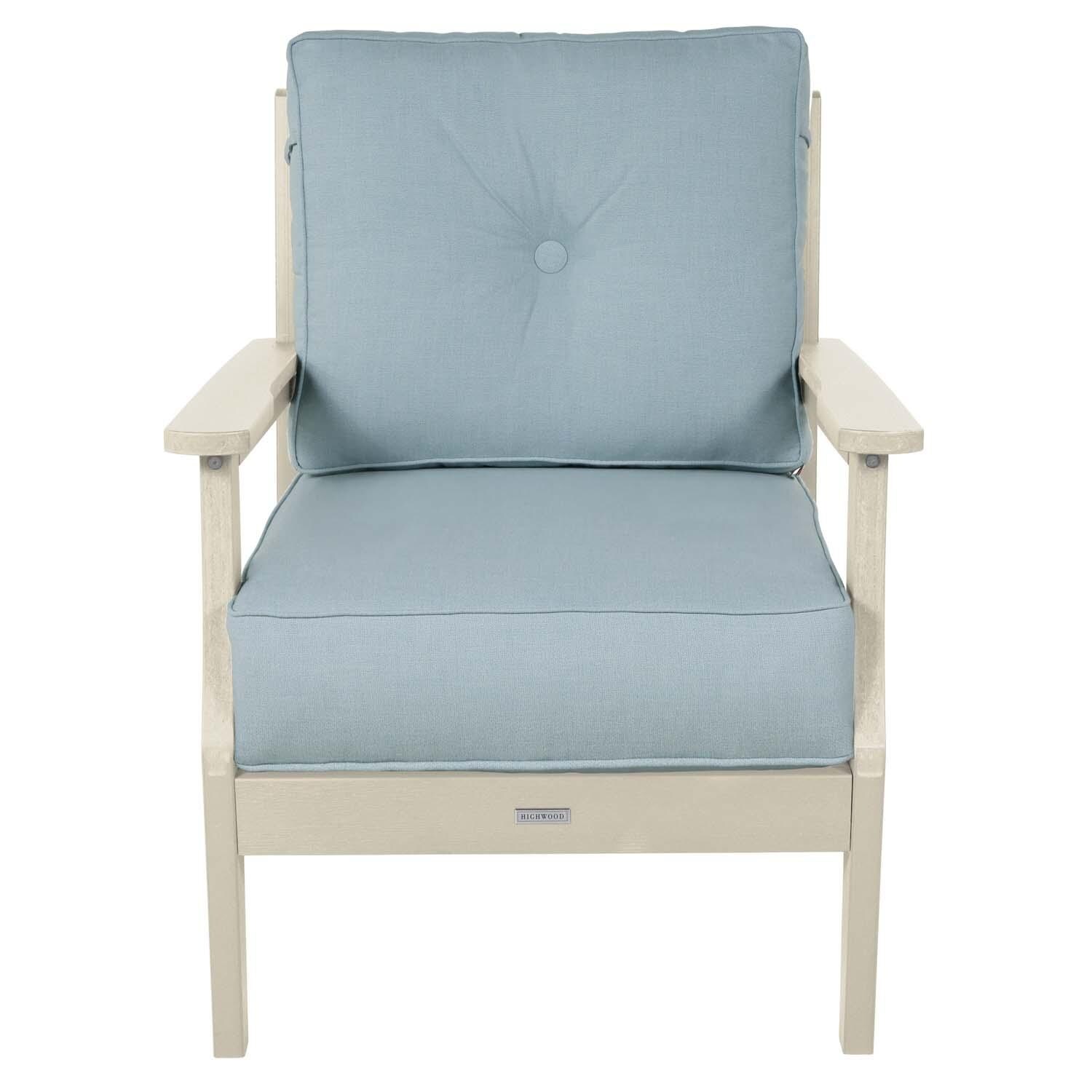 Blushing Bay Recycled Plastic Club Chair in Bliss Dew/Whitewash by Lakeview Outdoor Designs - White Background thumbnail