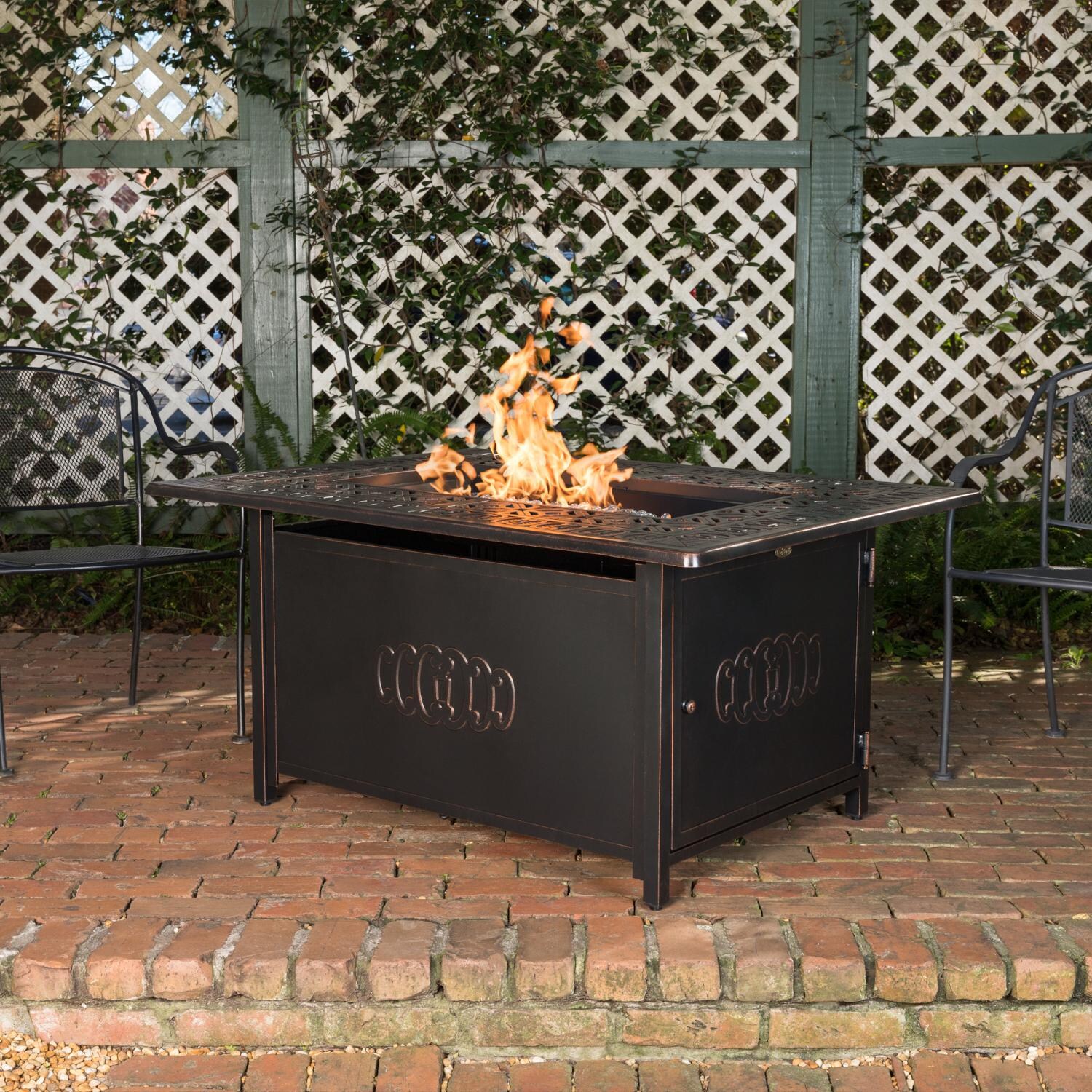 Ultimate Patio SC62743 Cabin Parc 48-Inch Rectangular Aluminum Propane Fire Pit Table thumbnail