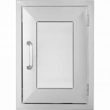BBQGuys.com Kingston Panel Series 14-Inch Stainless Steel Right-Hinged Single Access Door - Vertical image