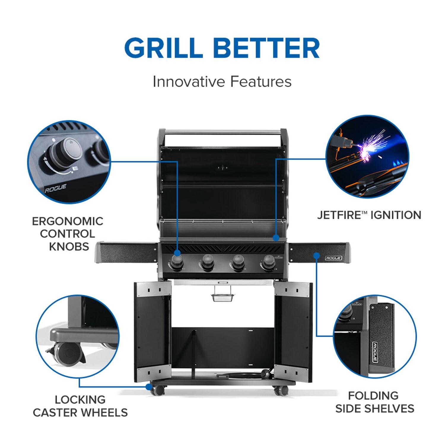 Napoleon R525PK-2-SS Rogue 525 Propane Gas Grill - Black - Features - Detail thumbnail