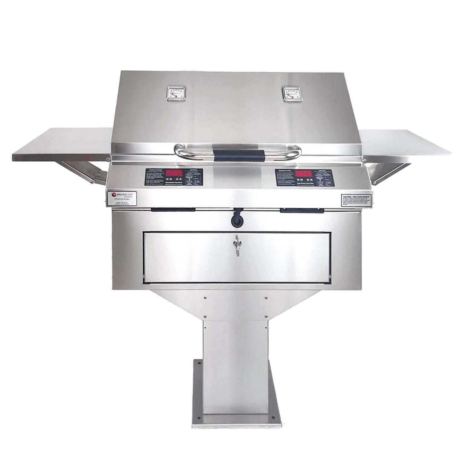 ElectricChef 4400-EC-448-PB-D-32 4400 Series 32-in Pedestal Base Electric Grill w/ Dual Temp. Control - White Background thumbnail