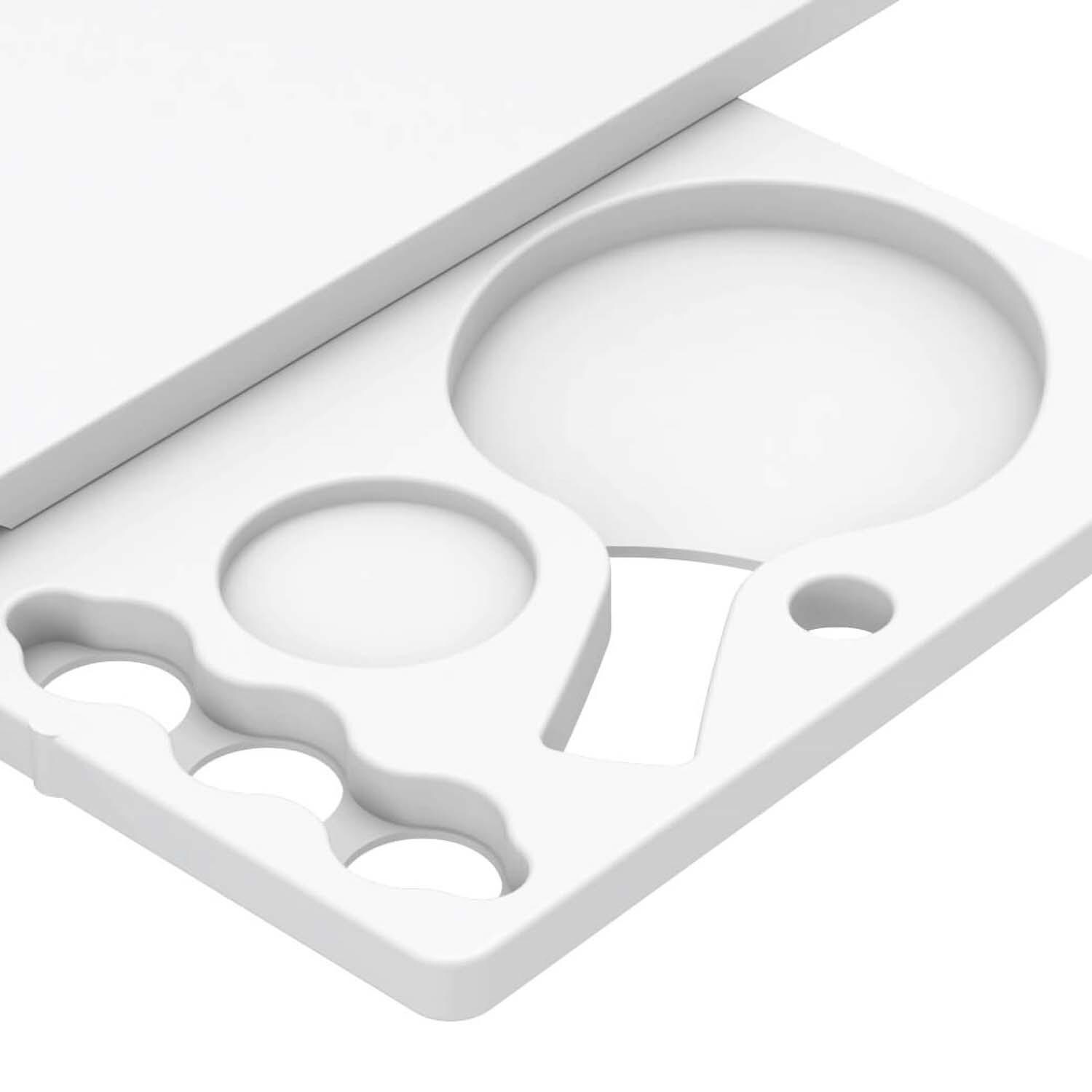 Ledge Lounger Ping Pong Table - White w/Sky Blue Net & Paddle Accent - Paddle Storage - Detail thumbnail