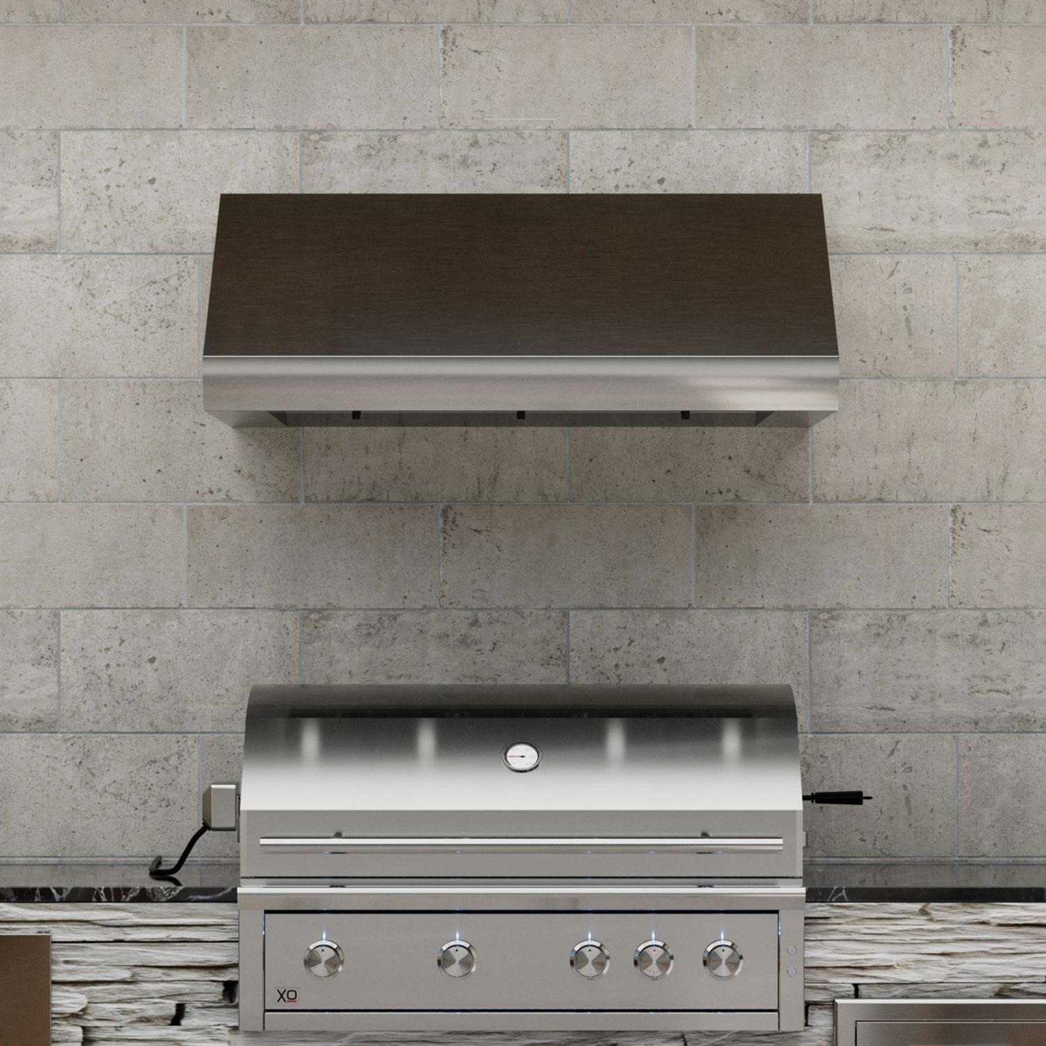 XO 48-Inch 1200 CFM Vent Hood w/ LED Lighting & Pro Baffle Filters - XOGV48S