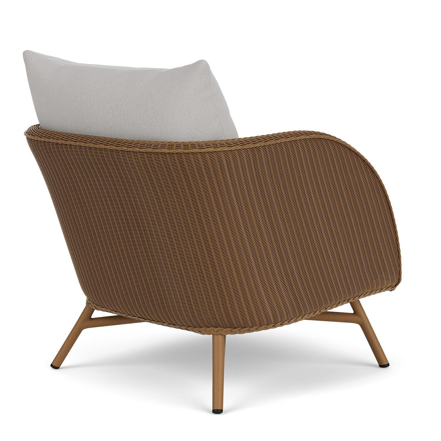 Lloyd Flanders Essence Lounge Chair W/Tundra Dove Fabric - Hickory Finish - Back Right thumbnail