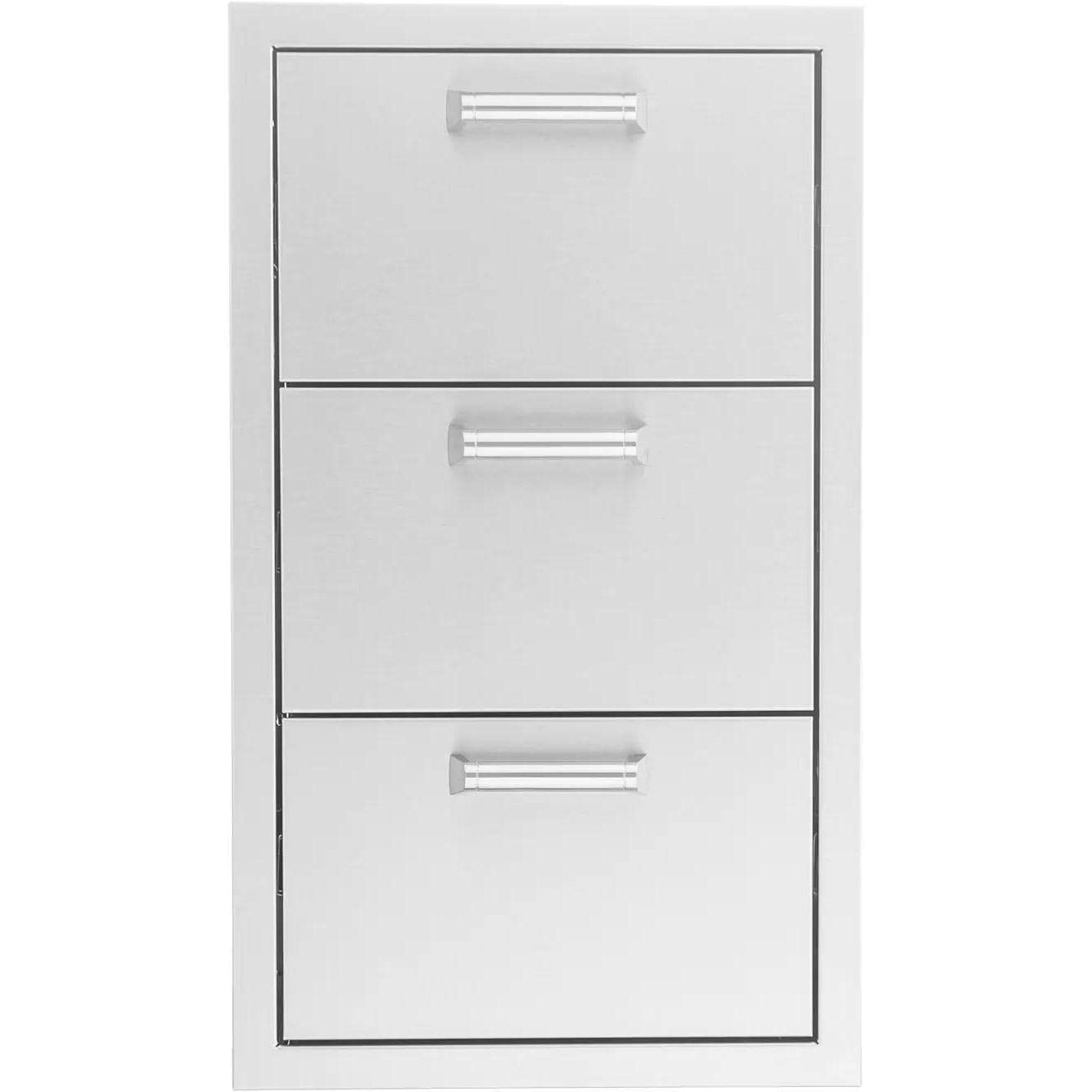 16-in Contempo/Traditional Stainless Steel Triple Access Drawer - BBQ-DRW3