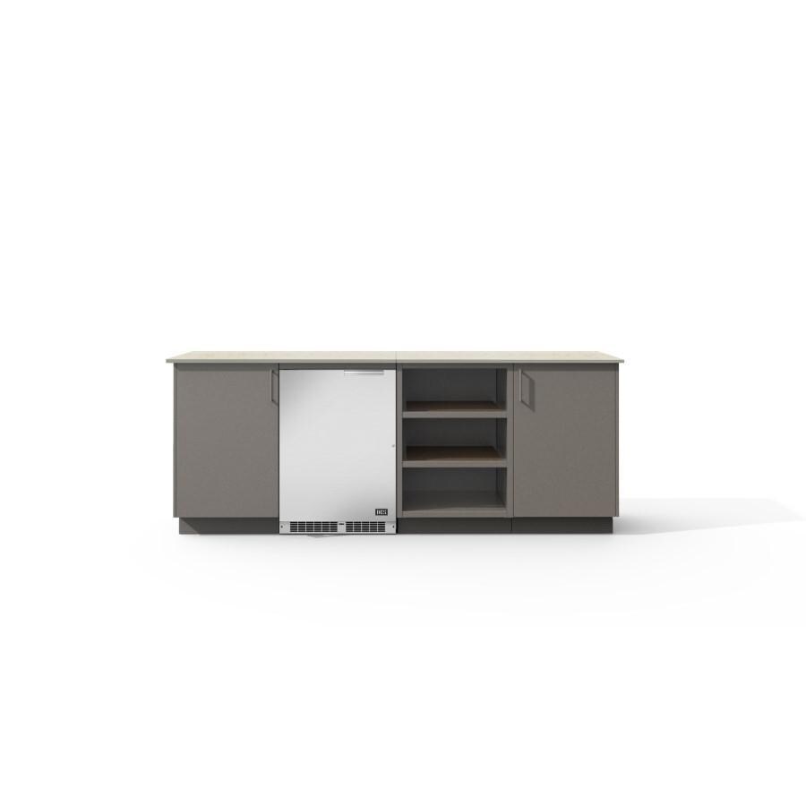 Urban Bonfire Skye Outdoor Kitchen w/ DCS 24-Inch 5.3 Cu. Ft. Refrigerator, Danae Dekton Countertop & Clay Finish - B-Skye-Danae-Clay