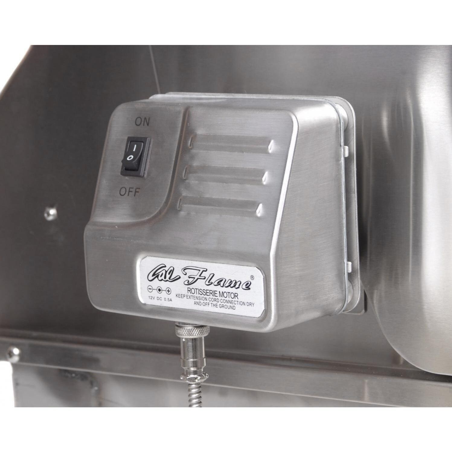 Cal Flame 5 Burner Convection Built In Gas Grill - Rotisserie Motor close-up thumbnail