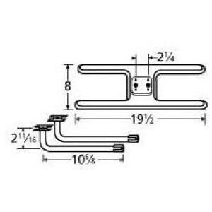 Stainless Steel H Twin, Centered, 2.25 Inch Offset Burner 11002-71102